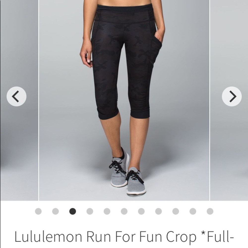 Lululemon Run For Fun Crop Leggings Camo